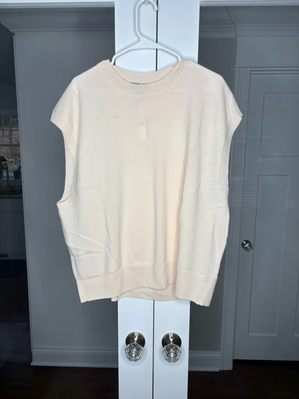 NWT J. Crew Cashmere Relaxed Sweater-vest Pink Heather Muslin